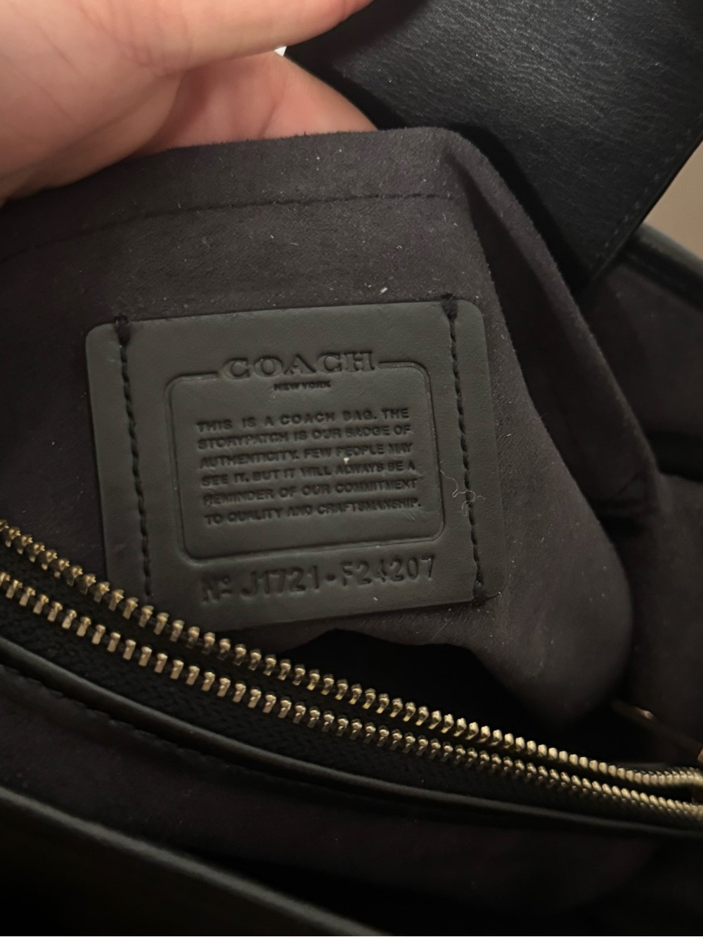 COACH Black Leather Satchel with Leopard-Print Scarf Accent - Picture 4 of 4